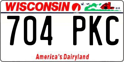WI license plate 704PKC