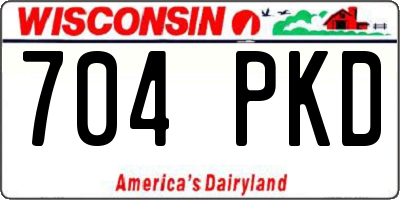 WI license plate 704PKD
