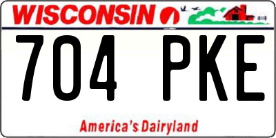 WI license plate 704PKE