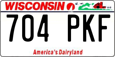 WI license plate 704PKF