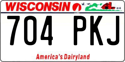 WI license plate 704PKJ
