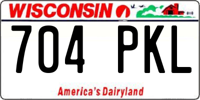 WI license plate 704PKL