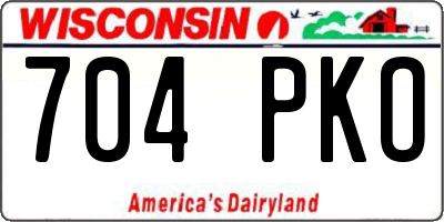 WI license plate 704PKO