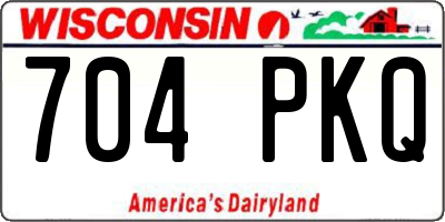 WI license plate 704PKQ