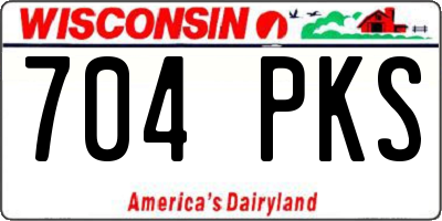 WI license plate 704PKS