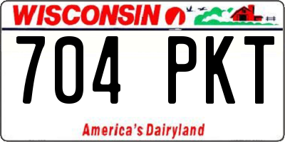WI license plate 704PKT