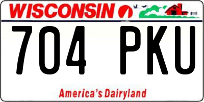 WI license plate 704PKU