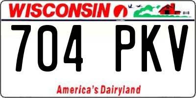 WI license plate 704PKV