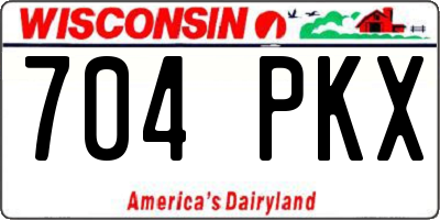 WI license plate 704PKX