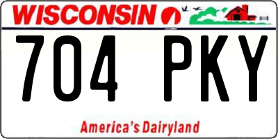 WI license plate 704PKY