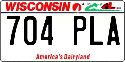 WI license plate 704PLA