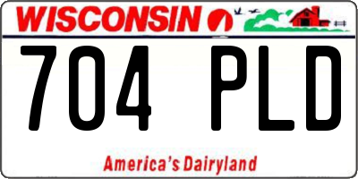 WI license plate 704PLD