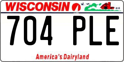 WI license plate 704PLE