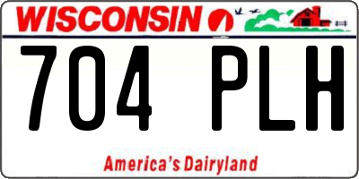 WI license plate 704PLH