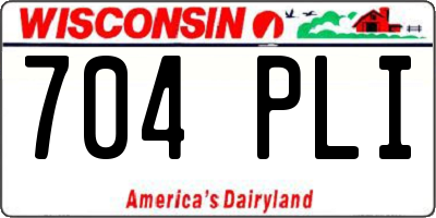 WI license plate 704PLI