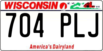 WI license plate 704PLJ