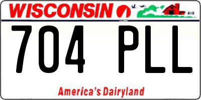WI license plate 704PLL