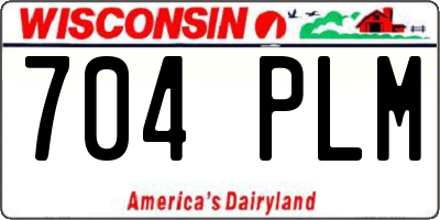 WI license plate 704PLM