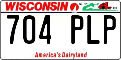 WI license plate 704PLP