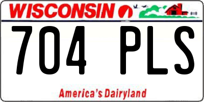 WI license plate 704PLS