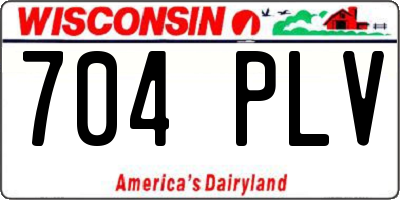 WI license plate 704PLV