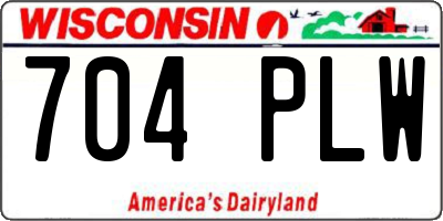 WI license plate 704PLW