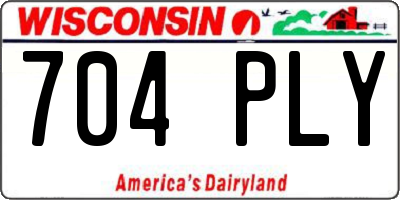 WI license plate 704PLY