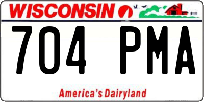 WI license plate 704PMA