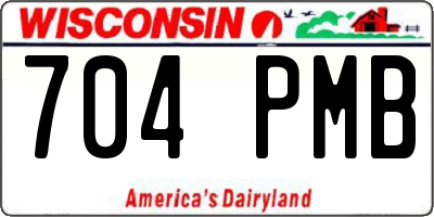 WI license plate 704PMB