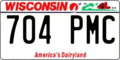 WI license plate 704PMC