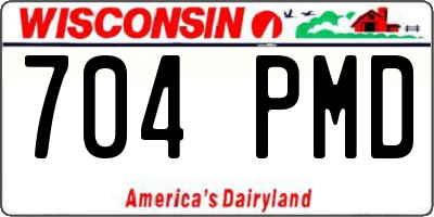 WI license plate 704PMD