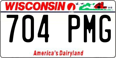 WI license plate 704PMG
