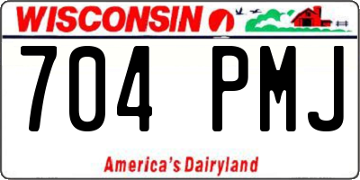WI license plate 704PMJ