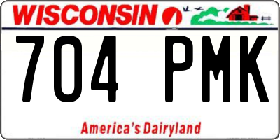 WI license plate 704PMK