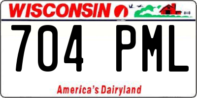 WI license plate 704PML