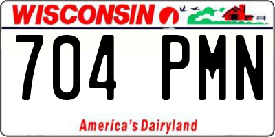 WI license plate 704PMN