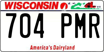 WI license plate 704PMR
