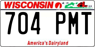 WI license plate 704PMT