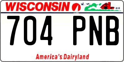 WI license plate 704PNB
