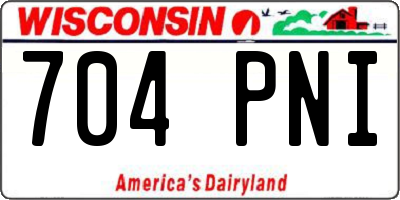 WI license plate 704PNI