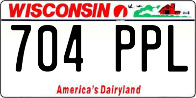 WI license plate 704PPL