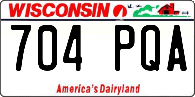 WI license plate 704PQA