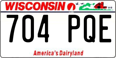 WI license plate 704PQE