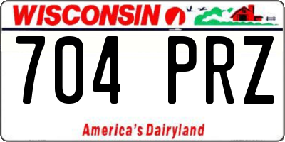 WI license plate 704PRZ