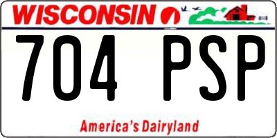 WI license plate 704PSP