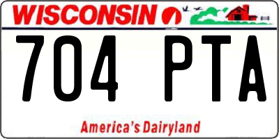 WI license plate 704PTA