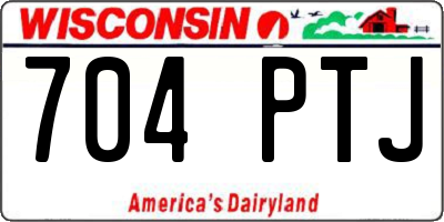 WI license plate 704PTJ
