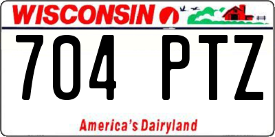 WI license plate 704PTZ