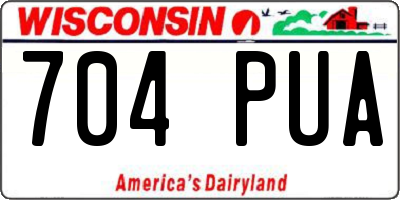WI license plate 704PUA