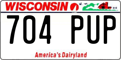 WI license plate 704PUP